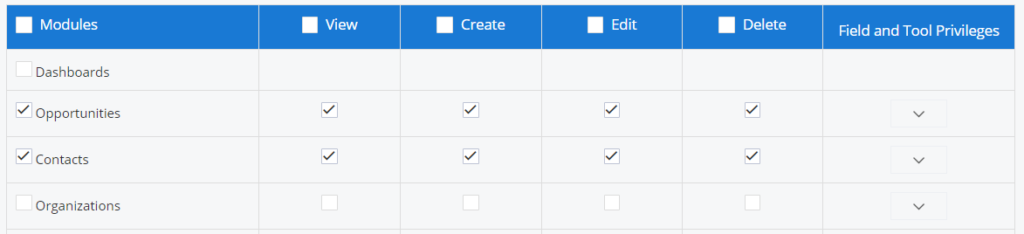 CRM Software - Separate Permissions